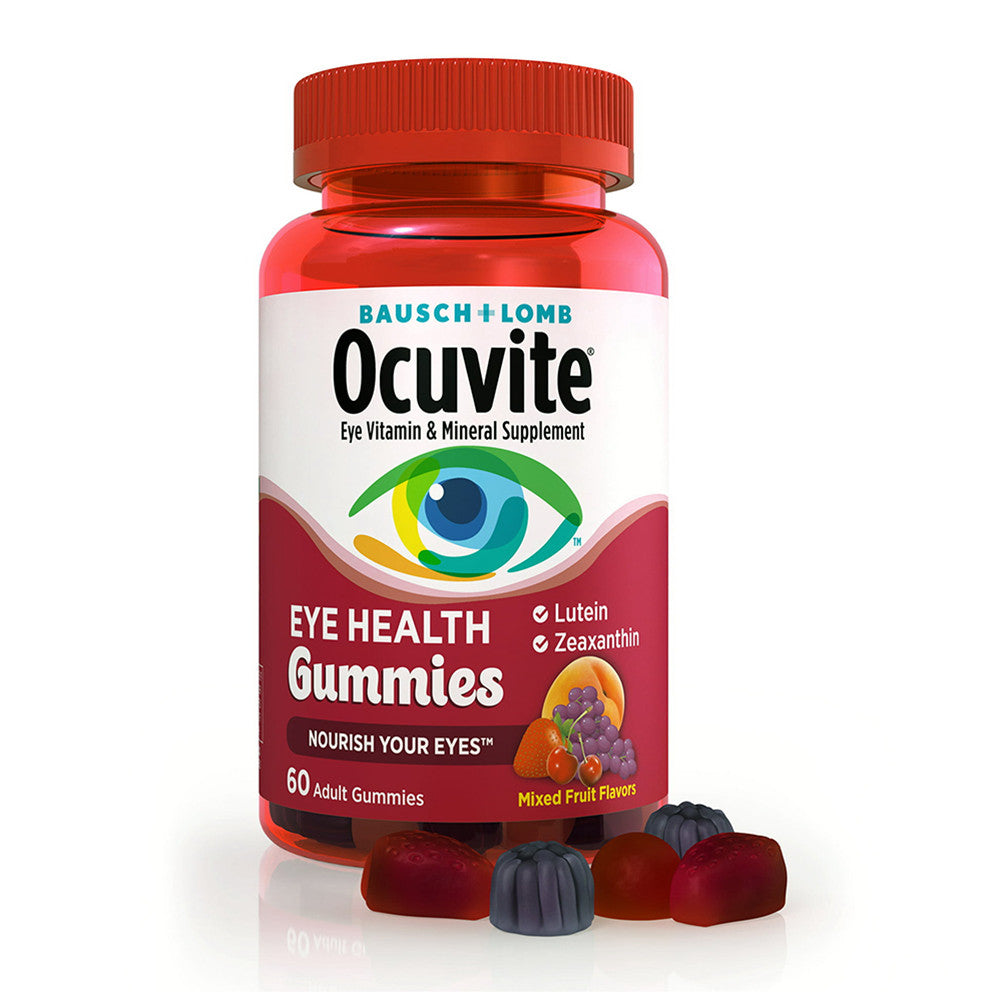 Bausch And Lomb Ocuvite Adult Eye Health Gummies, Mixed Fruit Flavors, 60 Ea